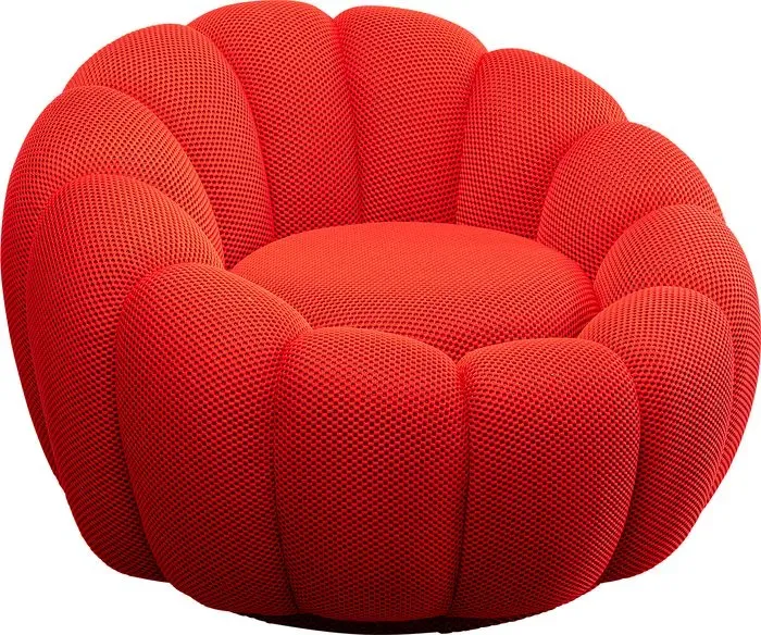 KARE DESIGN Sessel Peppo Bloom Stoff Rot
