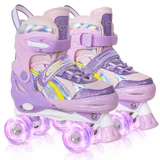 Nattork Mädchen Rollschuhe für Kinder, 4-Fach verstellbare Regenbogen-Rollschuhe – das Beste Geburtstagsgeschenk für Outdoor-Sportarten