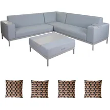Mendler HWC-C47 Sofa Outdoor blau/braun