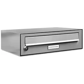 AL Briefkastensysteme Premium V2A Edelstahl silber inkl. Zeitungsfach