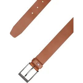 Tommy Hilfiger Ledergürtel TOMMY HILFIGER "LAYTON 3.5 cm breit", Damen, Gr. 110, braun (cognac), Rindsleder, unifarben, Gürtel Ledergürtel, Metallpatch, Einfachdornschließe