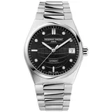 Frederique Constant Highlife Ladies Automatic FC-303BD2NH6B - Matt with globe pattern embossed in the center,schwarz,Edelstahl - 34mm