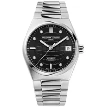 Frederique Constant Highlife Ladies Automatic FC-303BD2NH6B - Matt with globe pattern embossed in the center,schwarz,Edelstahl - 34mm