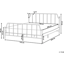 Beliani Mauressac 140 x 200 cm Schwarz