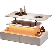 stilvora Couchtisch Weiß MDF 90 x 41 x 55 cm