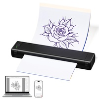 ASprink Tattoo Stencil Drucker A4, M08F Tattoo Drucker Maschine mit 10 Tattoo Transfer Papier, A4 thermodrucker Tattoo Bluetooth kompatibel mit Smartphone & PC