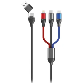 2Go USB-C auf Micro USB 1,2 m Schwarz/Blau/Grau/Rot