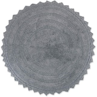 DII Crochet Collection Wende-Badematte, rund, 69,8 cm Durchmesser, Grau