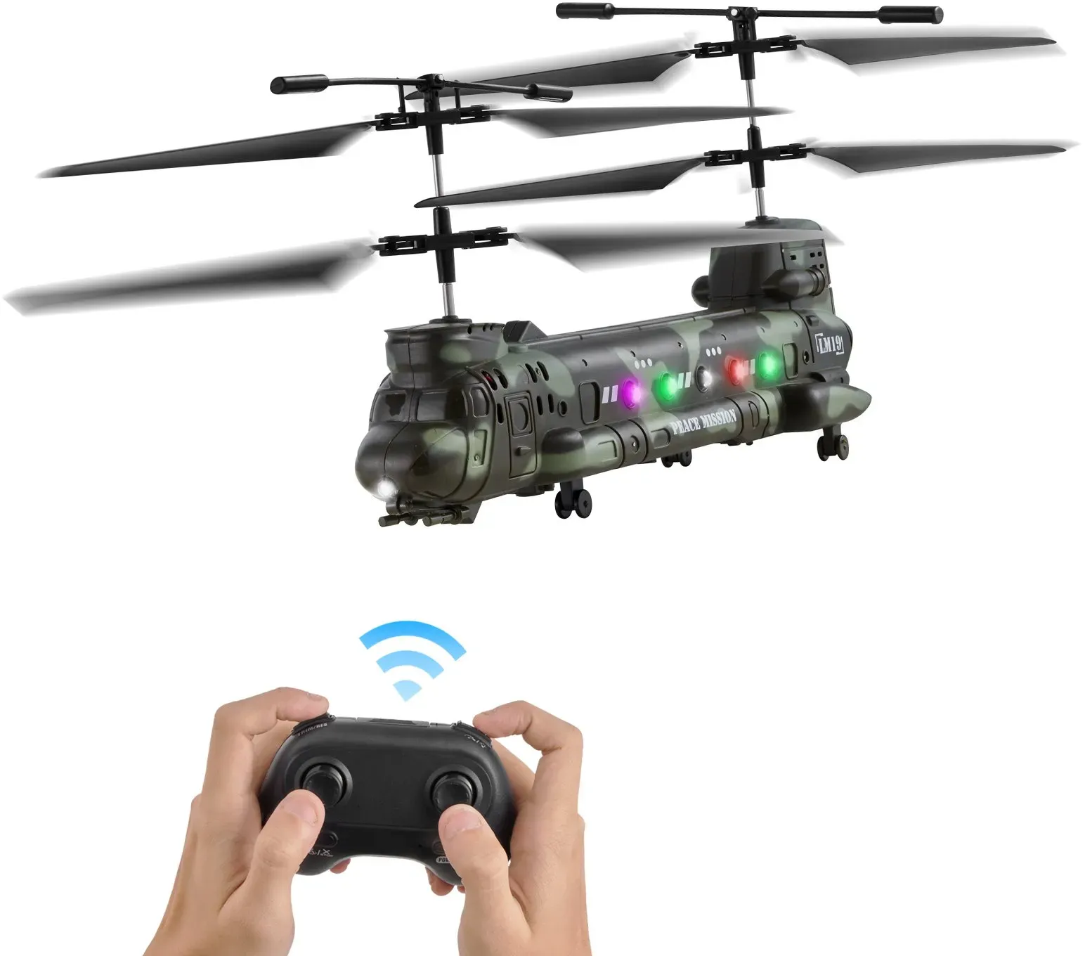 VEVOR RC-Helikopter, 2,4 GHz Ferngesteuerter Hubschrauber, 3,5-Kanal-RC-Flugzeug, 20 Minuten Flugzeit, Start/Landung mit einer Taste und LED-Leuchten, Flugzeugspielzeug für Kinder ab 8 Jahren