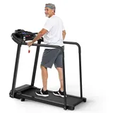 Clinvia Klappbares Elektrisches Laufband mit 2-fach verstellbarer Steigung – Senioren Heimtrainer bis 120 kg Belastbarkeit, Walking Pad mit App-F... - Schwarz