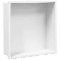 vidaXL Duschnische Mattweiß 32x32x9 cm Edelstahl