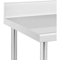 Royal Catering Edelstahltisch mit Rollen - PREMIUM - 60 x 60 cm - 120 kg - Aufkantung -