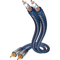 in-akustik Premium Audiokabel 2x Cinch-Stecker/Stecker 1,5m blau / silber