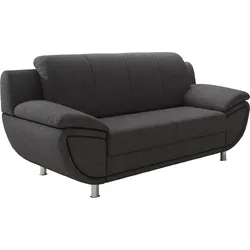2-Sitzer TRENDMANUFAKTUR "Rondo II, zeitlos und bequem", grau (dunkelgrau), B:178cm H:85cm T:94cm, Struktur (100% Polyester), Sofas, wahlweise mit komfortablem Federkern, mit extra breiten Armlehnen