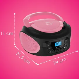 Cyberlux Tragbarer CD-Player Kinder Radio pink