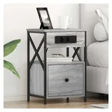 vidaXL Nachtschrank 2 pcs 40 x 31 x 60 cm Grau
