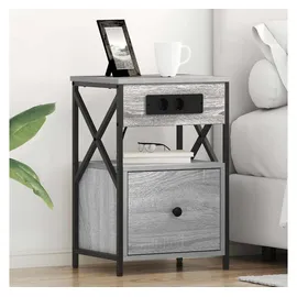 vidaXL Nachtschrank 2 pcs 40 x 31 x 60 cm Grau