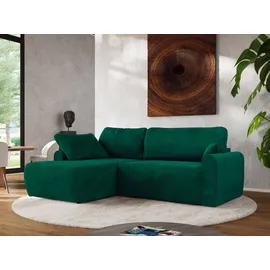 MKS Eckschlafsofa, CUBO L Dunkelgrün Velvet - links