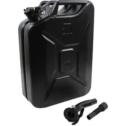 Metallkanister schwarz 20 Liter inkl. Ausgießer + Halter Benzin Diesel