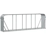 vidaXL Kaminholzunterstand, Kaminholzregal mit viel Stauraum, Feuerfest Brennholzregal mit Haken, Garten Holzlager Unterstand, Hellgrau 300x45x100cm Verzinkter Stahl