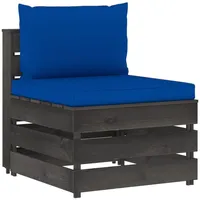 vidaXL Modulares Mittelsofa grau/blau