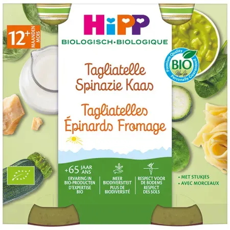Hipp Tagliatelle Spinat Käse Bio 2x250g