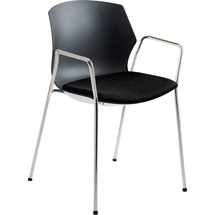 Mayer Sitzmöbel Stapelstuhl »Stapelstuhl myPRIMO«, (Packung), Polyester,... stapelbar, schwarz