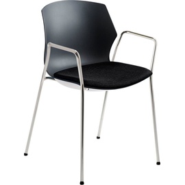 Mayer Sitzmöbel Stapelstuhl »Stapelstuhl myPRIMO«, (Packung), Polyester,... stapelbar, schwarz