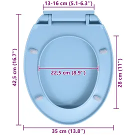 vidaXL Toilettensitz mit Absenkautomatik Blau