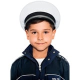 Maskworld Originalgetreue deutsche Polizei-Mütze für kleine Polizisten - Kinder-Kostüm-Accesoire für Karneval Fasching & Halloween - Polizeihut Uniform Weiss - Größe 56