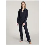 CALIDA Night Lovers Pyjama, durchgeknöpft Damen, aus 100% PIMA-Baumwolle, mit stoffbezogenem Gummibund - 36-38