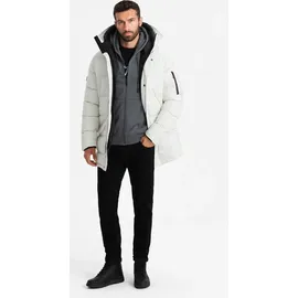 Ombre Clothing Parka für Männer Kenjo weiß S - Weiß - S