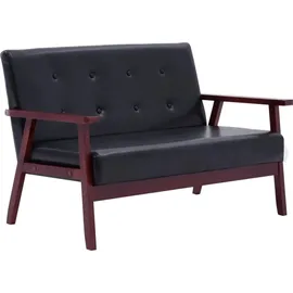 vidaXL Sofa 2-Sitzer Schwarz Kunstleder