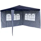 VCM Pavillon 3 x 3 m blau inkl. Seitenteile mit Fenstern 915688