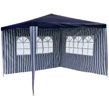 VCM Pavillon 3 x 3 m blau inkl. Seitenteile mit Fenstern 915688