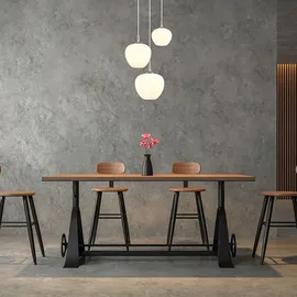 GLOBO Hängelampe Esszimmerleuchte Pendelleuchte 3-Flammig verchromt Glas weiß Muster