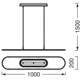 osram homelighting Panel Ellipse 1-flg. 100 cm schwarz Aluminium