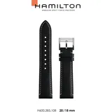 Hamilton Leder Thinline / Squarelin Band-set Leder-schwarz-20/18 H690.385.108 - schwarz