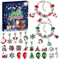Hymarvo Adventskalender 2025 für Mädchen – 24-tlg. DIY Schmuck-Set mit Charms & Armbändern, Weihnachtskalender Geschenk für Kinder ab 5 Jahren - Grün