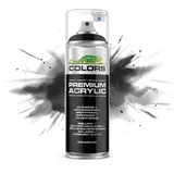 COLORS Premium Acrylic Sprühfarbe 400ml – Hochdeckender Sprühlack für Innen & Außen, Spraydose für DIY-Projekte - RAL 9005 - Tiefschwarz Glanz