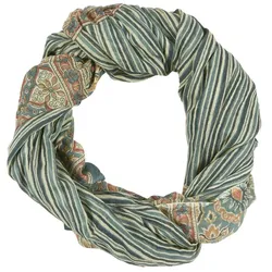 IB Laursen Halstuch mit Streifen und Muster, L220 x B110 cm - grün