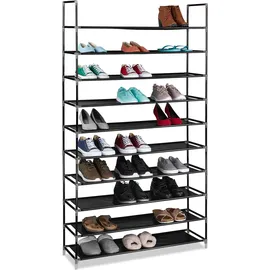 Relaxdays Schuhregal 100 x 175,5 x 29 cm schwarz / schwarz
