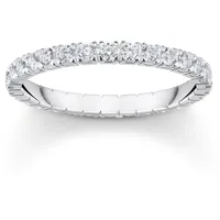 Thomas Sabo Ring in zartem Design mit weißen Steinen Recyceltes 925 Sterling Silber Zirkonia, Größe 56,