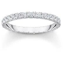 Thomas Sabo Ring in zartem Design mit weißen Steinen Recyceltes 925 Sterling Silber Zirkonia, Größe 56,