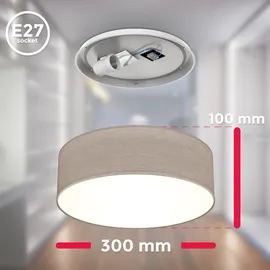 B.K.Licht LED Deckenleuchte 1-flammig rund grau