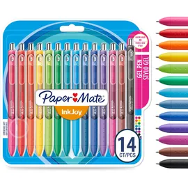 Paper Mate InkJoy Gelstifte | mittlere Spitze (0,7mm) sortierte Farben Mehrfarbig, Medium, Sichtverpackung, 14 Stück(e)
