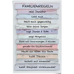 Poster REINDERS "Familienregeln", rosa (farbe bild(er): rosa), B:61cm H:91,5cm, Papier, Bilder