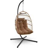 SereneLife Hängesessel 250 kg Braun