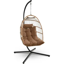 SereneLife Hängesessel 250 kg Braun