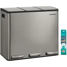 Songmics Mülleimer 3 x 18 l Silber